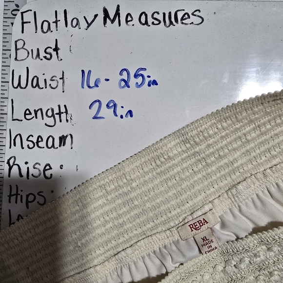 Reba Cream Boho Western Midi A-line Skirt with Smocked and Tiered Design - Picture 4 of 5